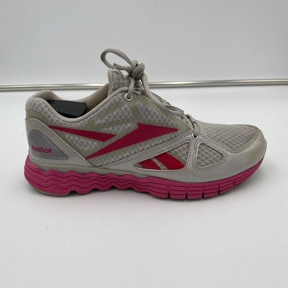 Reebok Vibe tech athletic shoes sneakers grey and pink women's size 7.5 US VGC! - Picture 9 of 12